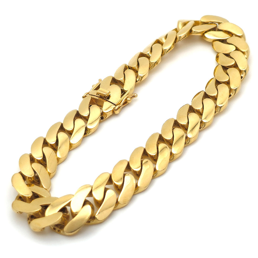 14k Hollow Miami Cuban Link Bracelet 11.5mm side